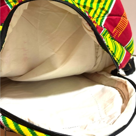 African ankara unisex handmade geometric backpack - Picture 4 of 4